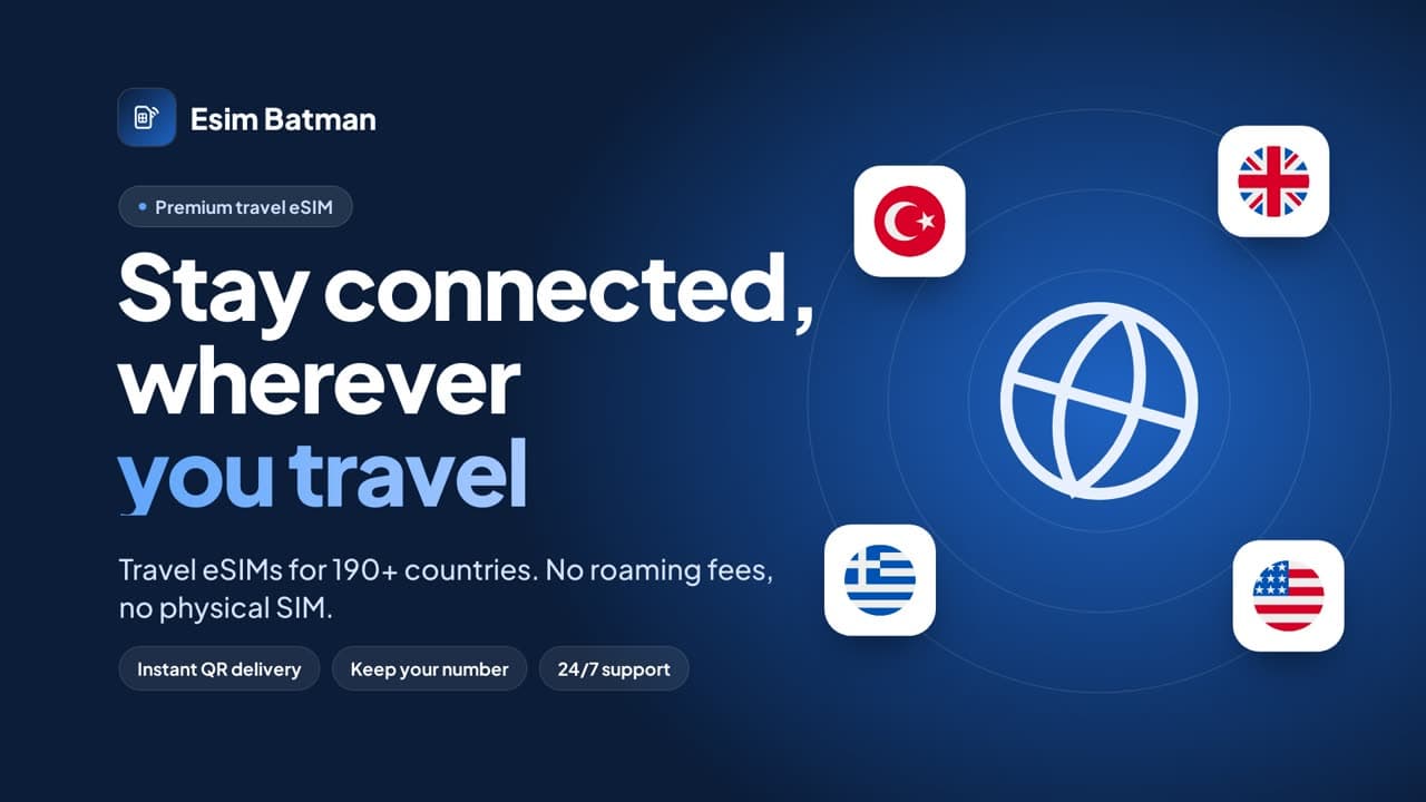 Esim Batman: travel eSIMs for 190+ countries